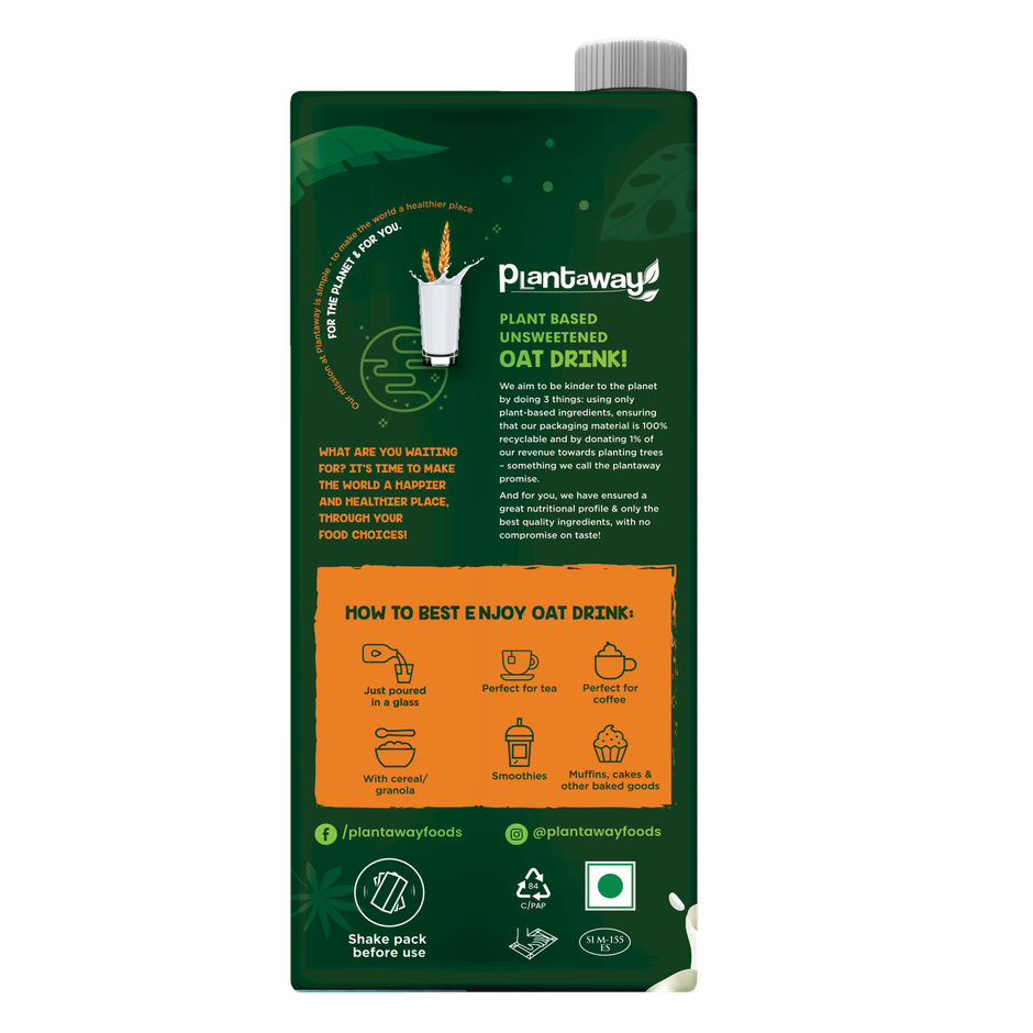 Plantaway Oat Milk Unsweetened